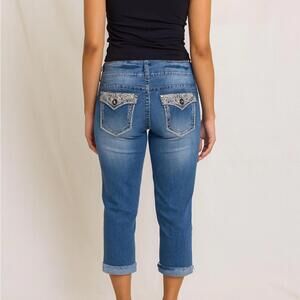 Vintage Y2K BONGO Women's crop Jeans with Embellished Pockets